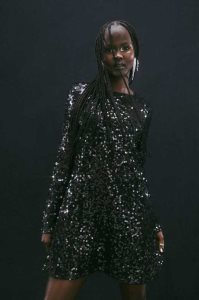 Vestido H&M Open-backed Sequined Mujer Negros | 321495ELU